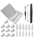 Jawseu 120-Piece Dual Forms Stiletto Nail Tips Kit - Artificial Nail Shapes with Tip Clip & Gel Brush for UV/Acrylic DIY Manicure - Perfect for Polygel A01 - Buy Online on GoSupps.com