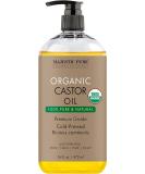 Majestic Pure Organic Castor Oil - 100% Pure Cold Pressed Hexane Free | Stimulate Growth for Hair Eyelashes & Nails | Moisturizing Body & Hair Oil - 16 Fl Oz - Buy Online on GoSupps.com
