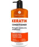 Keratin Conditioner - Sulfate & Paraben Free Deep Treatment for Dry Damaged Hair | Repair Split Ends for Curly Color Treated Straight & Frizzy Hair - Unisex Salon Formula - Buy Online on GoSupps.com