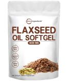 Flaxseed Oil Capsules 1400mg - 300 Liquid Softgels (300 Days Supply) | Cold Pressed, Maximum Strength Supplement | Omega 3 6 9 Fatty Acids, DHA & ALA - Buy Online on GoSupps.com