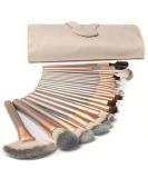 TTRWIN 18 Pcs Professional Makeup Brush Set - Synthetic Kabuki Brushes for Face, Blush, Lip, Eyeshadow, Eyeliner, Foundation & Powder - Cosmetic Brushes Kit with PU Leather Bag - Beige Set - Buy Online on GoSupps.com