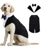 Kuoser Dog Tuxedo Wedding Suit & Bandana Set | Puppy Formal Shirt with Bow Tie | Costume for Party, Birthday, Festival | XXL Size - 23.6 Back Length, 31.5-35.4 Chest | Black - Buy Online on GoSupps.com