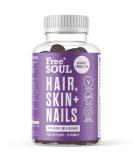 Hair Skin & Nails Gummies with Biotin for Hair Growth & Skin Health - Vitamin Enhanced Supplement with Zinc & Selenium - 60 Advanced Gummies | Free Soul - Buy Online on GoSupps.com