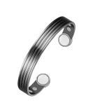 Jeracol Copper Magnetic Bracelet for Women Men - Adjustable Striped Style Bangle with 6 Magnets (3500 Gauss Each) - Includes Jewelry Gift Box - Black - Buy Online on GoSupps.com