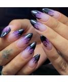 24 Pcs Halloween Press on Nails - SHANRUN Ombre Purple & Spider Web Design Short Almond Fake Nails Full Cover Acrylic Nail Art Tips for Women - Buy Online on GoSupps.com