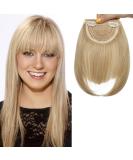 SEGO Clip in Pony Hairpiece Extensions Fringe Bangs One Piece In Front Hair Extension straight like human hair ash blonde mix bleach blonde - Buy Online on GoSupps.com