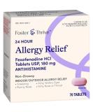 Foster & Thrive 24 Hour Allergy Relief - Non-Drowsy Fexofenadine Hydrochloride 180 mg 70 Tablets for Indoor & Outdoor Allergies - Buy Online on GoSupps.com