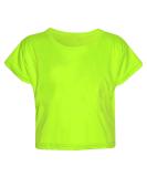 Loxdonz Girls Basic Dance Crop Top Kids Plain Short Sleeve Crop T-Shirt Tees Top 7-8 Years Neon Yellow - Buy Online on GoSupps.com