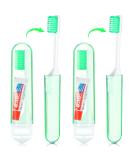 Buy Nuen 2-Piece Portable Soft Toothbrush Set - Foldable Travel & Camping Toothbrushes with Soft Bristles & Toothpaste - Mini Case in Green Shell for Adults - Buy Online on GoSupps.com