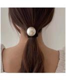 Yheakne Vintage Pearl Hair Tie Elastic Black Hair Rope Band Nylon Ring Hair Band Rope Ponytail Holder Pearl Hair Tie Accessories for Women and Girls Gifts (Black B) - Buy Online on GoSupps.com