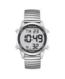 Hearkent Atomic Digital Talking Watch with British English Voice and Big Numbers - Radio-controlled Watch for Elderly or Blind with Elastic Silver Band - Buy Online on GoSupps.com