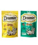 Dreamies Cat Treats Bundle - 2 Flavours - Tantalising Turkey and Delicious Cheese 60g (one of each) - Buy Online on GoSupps.com