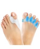 Buy 2 Pairs of Toe Spreader Silicone & Hallux Valgus Spreaders Relieve Foot Pain for Overlapping Toes Blue & White - Buy Online on GoSupps.com