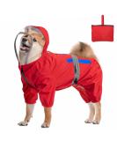 Buy Slowton Waterproof Dog Raincoat - Reflective Hooded & Windproof Pet Jacket for All Sizes - Perfect for Walking | XXLarge (50cm Back Length) - Red - Buy Online on GoSupps.com