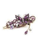 Buankoxy Women's Vintage Crystal Butterfly Hair Clip in Purple - Chic Beauty Tool - Buy Online on GoSupps.com