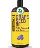 Organic 32 fl oz Grapeseed Oil: Cold Pressed, Non-GMO, Hexane-Free - Natural Lightweight Oil for Skin and Hair - Ideal Carrier for Massage & Aromatherapy - Buy Online on GoSupps.com
