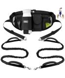 ETACCU Hands Free Dog Lead for 2 Dogs with Heavy-Duty Traffic Handle Bungees Dual Dog Leads Adjustable Waist Belt with Pouch Reflective Stitches for Running Walking & Jogging black f r 2 Hunde - Buy Online on GoSupps.com