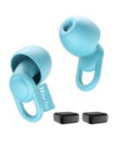 Silicone Sleep Ear Plugs - Reusable & Comfortable 16 Ear Tips for Noise Cancelling, Sensitivity, & Flights - 33dB Noise Reduction - Light Blue - Buy Online on GoSupps.com