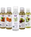 Now Foods Solutions 5-Pack Carrier Oil Gift Set - Almond, Grapeseed, Avocado, Apricot, Vegetable Glycerine Oil - 100% Natural Moisturizing Massage Oils 4 Oz - Buy Online on GoSupps.com