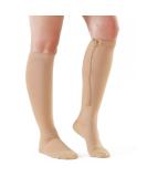 Shop 2 Pairs Medical Zipper Compression Socks 15-20mmHg for Women & Men - Knee High X-Large Beige - Buy Online on GoSupps.com