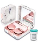 Portable Rose Gold Contact Lens Case with Cleaner Washer Eye Lens Applicator & Solution Bottle - Travel Size Kit for Daily Use - Buy Online on GoSupps.com