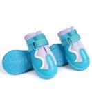 MOKCCI Truelove Dog Boots Waterproof - Reflective Straps for Small Medium & Large Dogs (4 Pack) - Purple - Buy Online on GoSupps.com