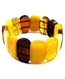 Natural Baltic Amber Stretch Bracelet - Handmade Multicolor Amber Jewelry from Certified Amber Beads - Buy Online on GoSupps.com