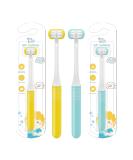 3 Sided Toddler Toothbrush | Soft Bristles Kids Toothbrush for Autism Sensory Needs | Gentle Silicone Brush Heads in Blue & Yellow - Optimal Oral Care for Kids - Buy Online on GoSupps.com
