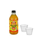 Braggs Organic Apple Cider Vinegar With The Mother 473ml with Free 2 x 30ml cup | Raw-Unfiltered | Certified Organic - Buy Online on GoSupps.com