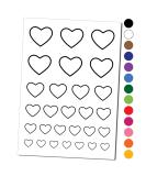 Black Heart Outline Temporary Tattoo Set - Water Resistant Fake Body Art - One Sheet - Buy Online on GoSupps.com