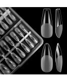 Zifuton Tips for Geln gel 384 pieces nail tips set-ballerina & almond artificial nails short press on nails fake nails gel x nail tips full cover nail tips for nail studios starter diy-24 sizes medium almond+ballerina - Buy Online on GoSupps.com