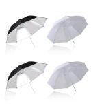 4 Pack Photography Umbrella Lighting Kit - Black & Silver Reflectors, White Soft Translucent Umbrellas - Studio/Outdoor Photo & Video Lighting Accessories - Buy Online on GoSupps.com