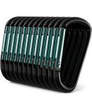 3 Aluminum D-Shape Carabiner Keychain Clip 12 Pack - Black - Buy Online on GoSupps.com