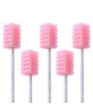 100 Pcs Disposable Mouth Swabs Sponge - Unflavored & Sterile Oral Care Swabs - Pink Tooth Shape - Buy Online on GoSupps.com