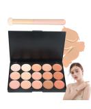 15 Colors Concealer Makeup Palette - Full Coverage Color Corrector & Contour Cream with Foundation Brush | Shop Internationally - Buy Online on GoSupps.com