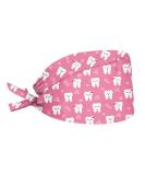 Upetstory Turban Hat for Women Men Comfortable Adjustable Cleaning Working Cap with Sweatband Cute Dental Pink - Buy Online on GoSupps.com