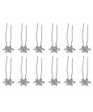 Minkissy 12-Piece Snowflake Bridal Hairpins | Crystal Rhinestone Hair Clips | U-Shaped Christmas Wedding Headgear for Women & Girls - Buy Online on GoSupps.com