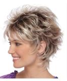 TISHINING Short Blonde Pixie Cut Wig for White Women - Dark Brown Ombre Blonde Synthetic Hair, Natural Look - Buy Online on GoSupps.com