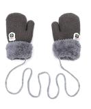 0-3Y Kids Knitted Mittens with Hanging Neck String Thicken Soft Plush Thermal Winter Warm Gloves Full Finger Cycling Biking Sports Gloves for Baby Infant Children Toddler Girls Boys Dark Gray - Buy Online on GoSupps.com