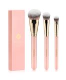TEOYALL Flat Angled Brushes | Flawless Foundation & Concealer Brush Set | Bronzer Brush - Liquid Cream Powder - Pink (L/M/S) - Shop Internationally - Buy Online on GoSupps.com