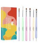 Lofuanna 6pcs Nail Art Liner Brushes Set - Double Ended Dotting Tools for DIY Nail Art Painting & Drawing - Buy Online on GoSupps.com