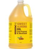 Organic Cold Pressed Sweet Almond Oil - 1 Gallon (128 Fl Oz) | Unrefined & 100% Natural | Ideal Carrier Oil for Essential Oils - Skin & Hair Benefits - Buy Online on GoSupps.com