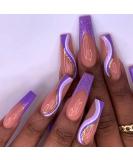 Brishow Artificial Long Press-On Nails - 24 Sparkle Wave Line False Nails for Women & Girls - International Shipping Available - Buy Online on GoSupps.com