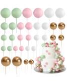 Astaron 32-piece Cake Topper Set - Mini Balloons for Weddings Baby Showers & Birthdays - Pink & Green Tortendeko Balls - Buy Online on GoSupps.com
