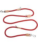 2m Dog Leash with Carabiners | Durable Nylon Training Line for Small Medium & Large Dogs - Adjustable & Portable (Red) - Buy Online on GoSupps.com