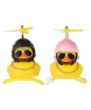 GOTH Perhk 2 Pieces Rubber Yellow Duck Car Ornament Cool Bicycle Bell Decorations with Propeller Helmet for Adults Kids - Buy Online on GoSupps.com