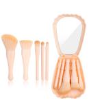 Yoseng Travel Makeup Brush Set - 5pcs Mini Cosmetic Brushes Kit with Mirror Case - Portable Pink Makeup Essentials for International Shipping - Buy Online on GoSupps.com