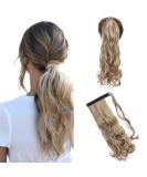 S -noilite clip in Extensions Hair Part braid ponytail wavy hair extension real naturopathic hair like real hair wrap on ponytail various colors 43cm - light brown & ashblond 43 cm light brown & ash blonde - Buy Online on GoSupps.com