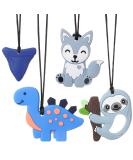 4-Piece Dinosaur Chew Toys Set for Kids | Silicone Baby Teething Rings | Sensory Biting Play for ADHD & Teething Relief - Buy Online on GoSupps.com