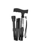 Pepe - Folding Cane, Folding Canes for Men Adjustable, Walking Cane for Women, Foldable Canes for Seniors, Lightweight Walking Canes for Women, Aluminium Cane for Walking with Strap Black - Buy Online on GoSupps.com